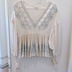 American Eagle Embroidered Boho Top